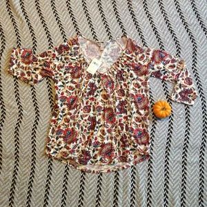 NWT Lucky brand Floral blouse